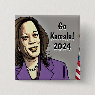 Go Kamala 2024 US Presidential Election 15 Cm Square Badge