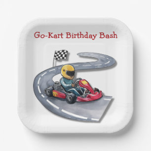 Go-Kart Birthday Bash Paper Plate