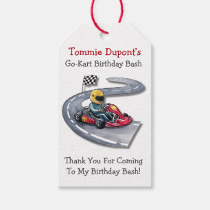 Go-Kart Birthday Bash Thank You Gift Tags