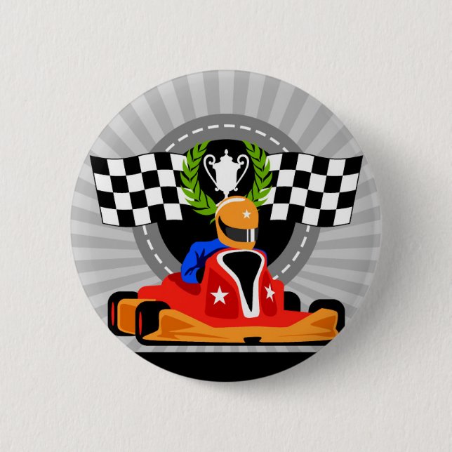 Go Kart birthday favour gift 6 Cm Round Badge (Front)