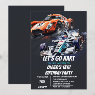 Go Kart Birthday Invitation
