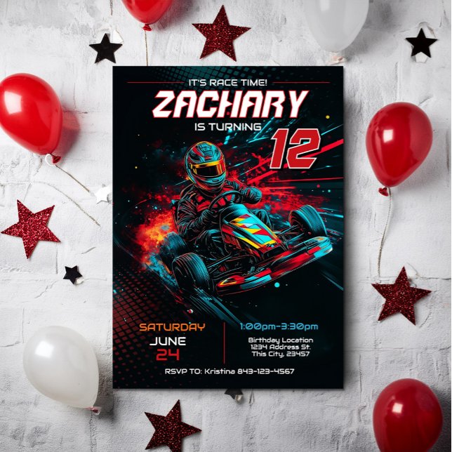 Go Kart Birthday Invitation | Racing Invite (Creator Uploaded)