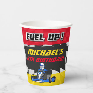 Go Kart Birthday Party Chequered Paper Cups