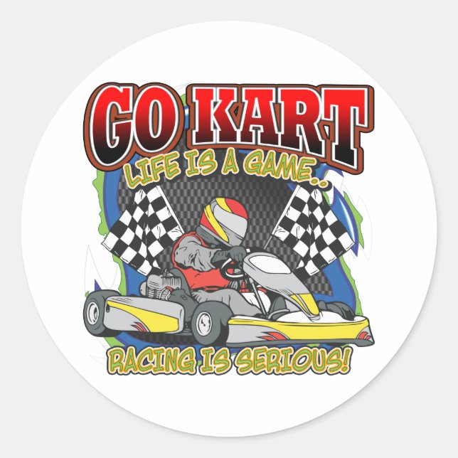Go Kart Life Classic Round Sticker (Front)