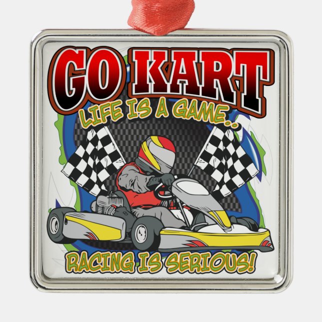 Go Kart Life Metal Tree Decoration (Front)