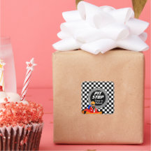 Go Kart PARTY time to refuel favour stickers