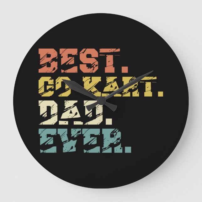 Go Kart Racing Best Dad Ever Large Clock (Front)