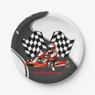 Go Kart Racing Boy Birthday Party Paper Plate