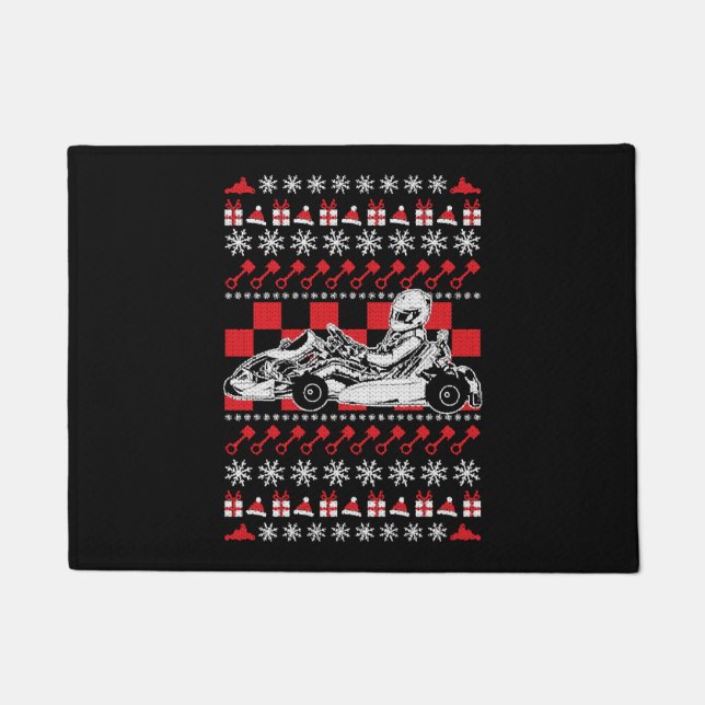 Go Kart Racing Christmas Doormat (Front)