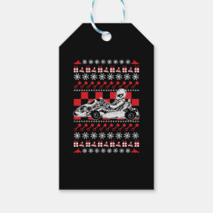 Go Kart Racing Christmas Gift Tags