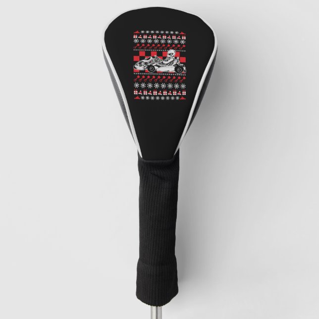 Go Kart Racing Christmas Golf Head Cover (Front)