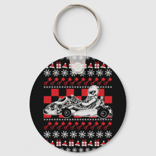 Go Kart Racing Christmas Key Ring