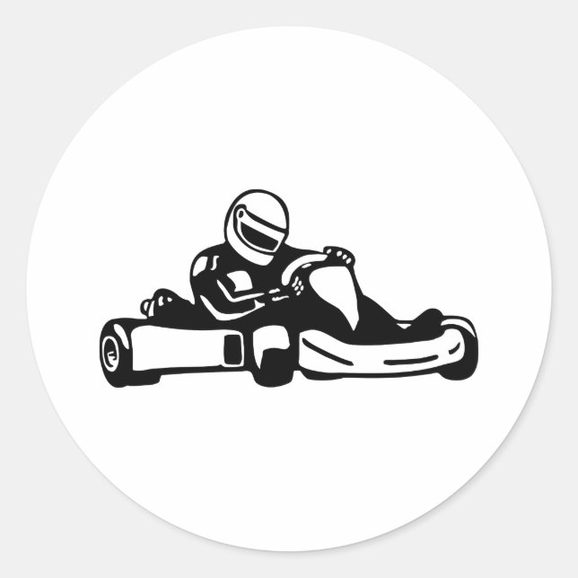 Go Kart Racing Classic Round Sticker (Front)