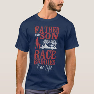 Go Kart Racing Dad Son Vintage Father And Son Race T-Shirt