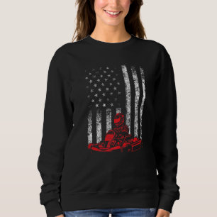 Go Kart Racing - Go Karting USA American Flag Race Sweatshirt