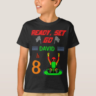 Go Kart Ready, Set Go Boy Birthday Party T-Shirt