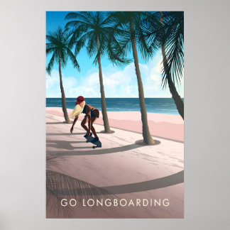 Go Longboarding Travel Poster