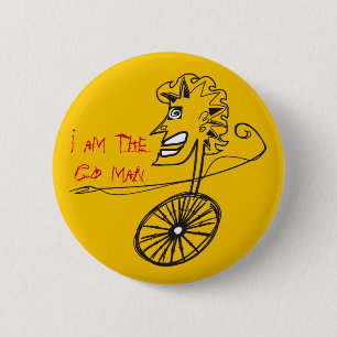Go man bicyle bike lovers he man button