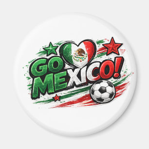GO MEXICO Soccer Fan   Mexican Pride Footb Magnet