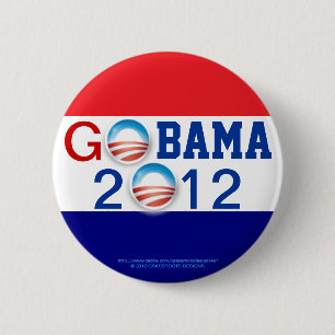 GO OBAMA 2012 3D Logo 2nd Term 6 Cm Round Badge