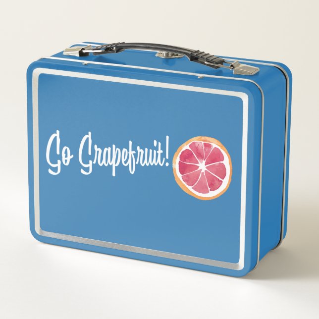 Go Oranges! Go Grapefruit! Light Blue Lunch Box (Back)