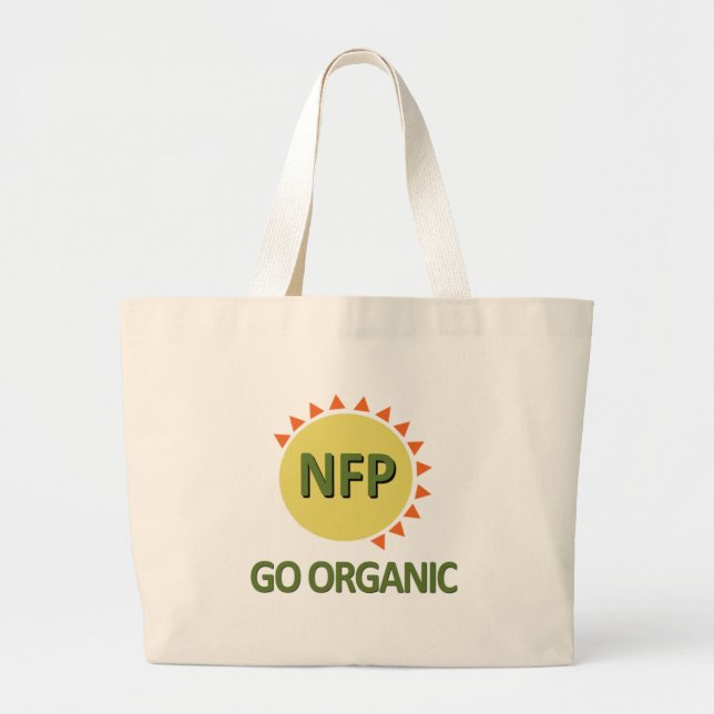 Go Organic, Practice NFP Large Tote Bag (Front)