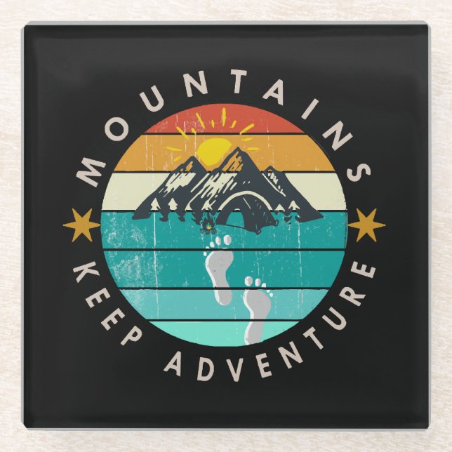 Go Outside Outdoor Keep adventure Glass Coaster (Front)