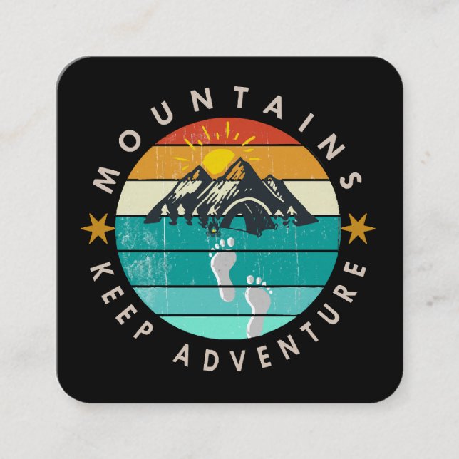 Go Outside Outdoor Keep adventure Square Business Card (Front)
