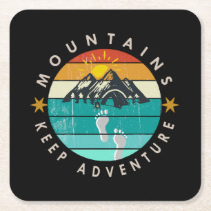 Go Outside Outdoor Keep adventure Square Paper Coaster