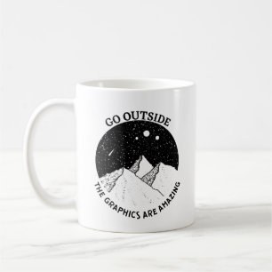 go outside the graphics are amazing vintage nature coffee mug