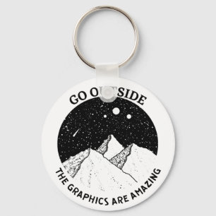 go outside the graphics are amazing vintage nature key ring