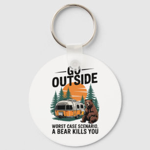 Go Outside Worst Case You Get Eaten  Key Ring