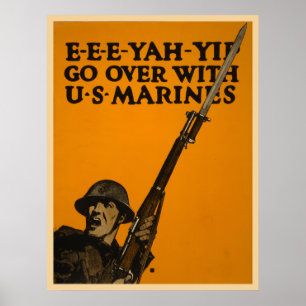 Go Over With U.S. Marines Poster