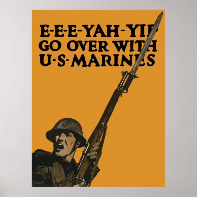 Go Over With US Marines -- WWI Poster (Front)
