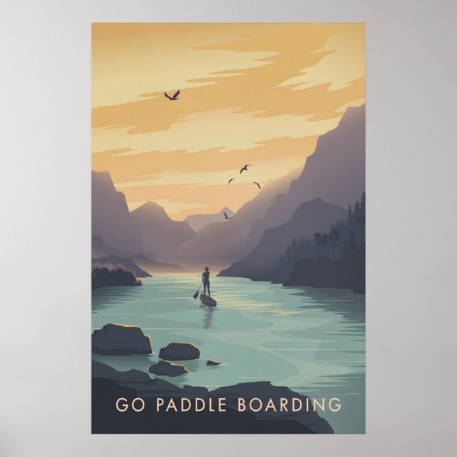 Go Paddleboarding Travel Poster (Front)