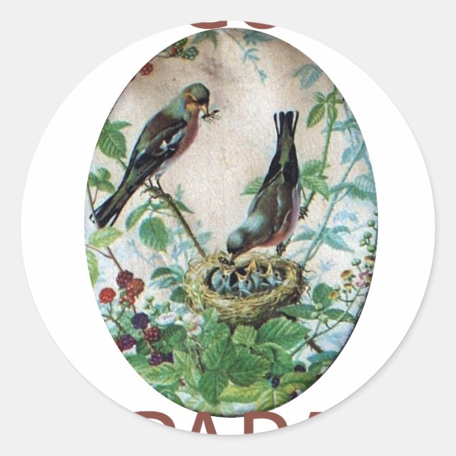 Go Papa Classic Round Sticker (Front)