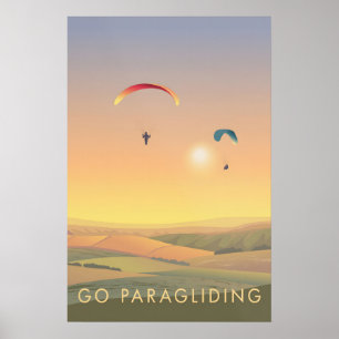 Go Paragliding Travel Poster