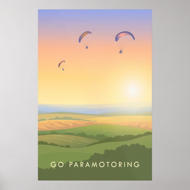 Go Paramotoring Travel Poster (Front)