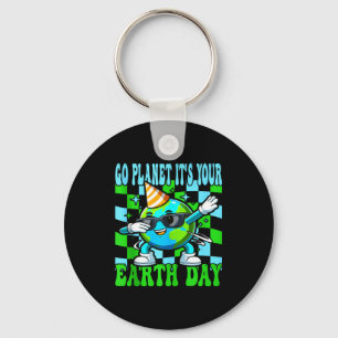 Go planet earth day cute dabbing earth nature kids key ring