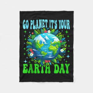Go planet earth day cute earth nature lovers tank fleece blanket