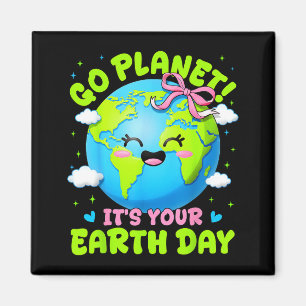 Go planet environment earth day coquette women gir magnet
