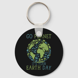 Go Planet Its Your Earth Day 2024 Women Men Kids T Key Ring