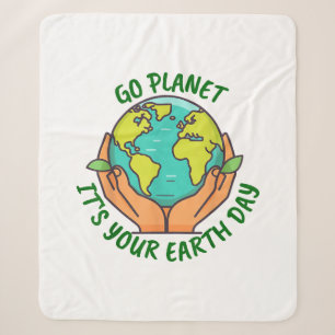 Go Planet It's Your Earth Day 2025 Sherpa Blanket