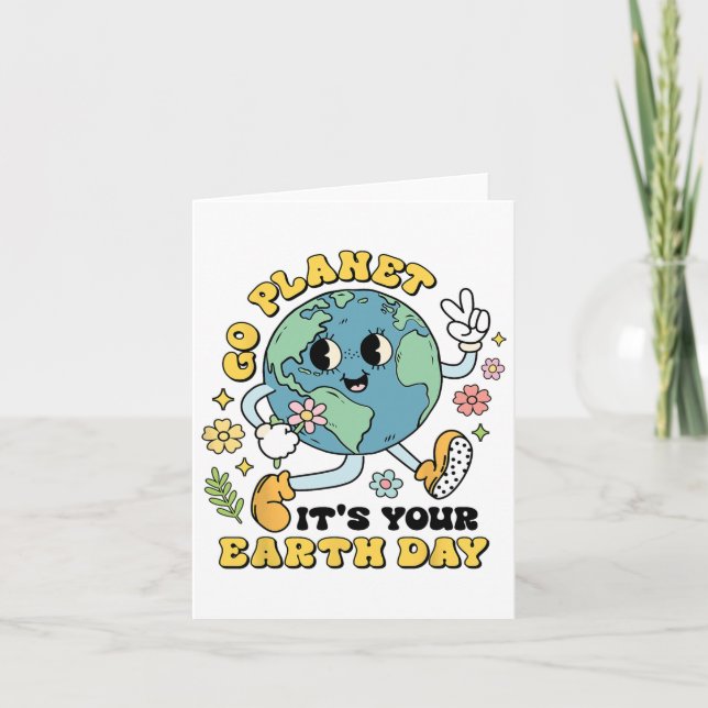 Go Planet Its Your Earth Day Climate Change Scienc Card (Front)