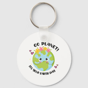 Go Planet Its Your Earth Day Cute Teacher Toddler Key Ring