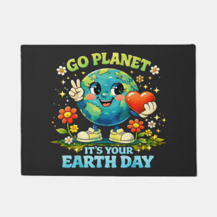 Go Planet It's Your Earth Day green Doormat