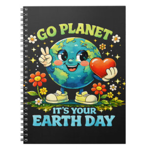 Go Planet It's Your Earth Day green Notebook