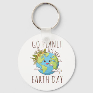 Go Planet Its Your Earth Day Teacher Women Toddler Key Ring