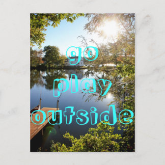 go play outside postcard