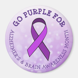 Go Purple for Alzheimer's & Brain Awareness Month Magnet